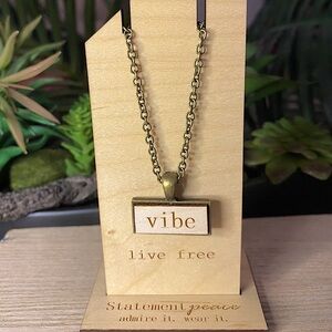HANDMADE Necklace Artisan VIBE Wood Pendant BOHO Statement Eco Friendly Organic